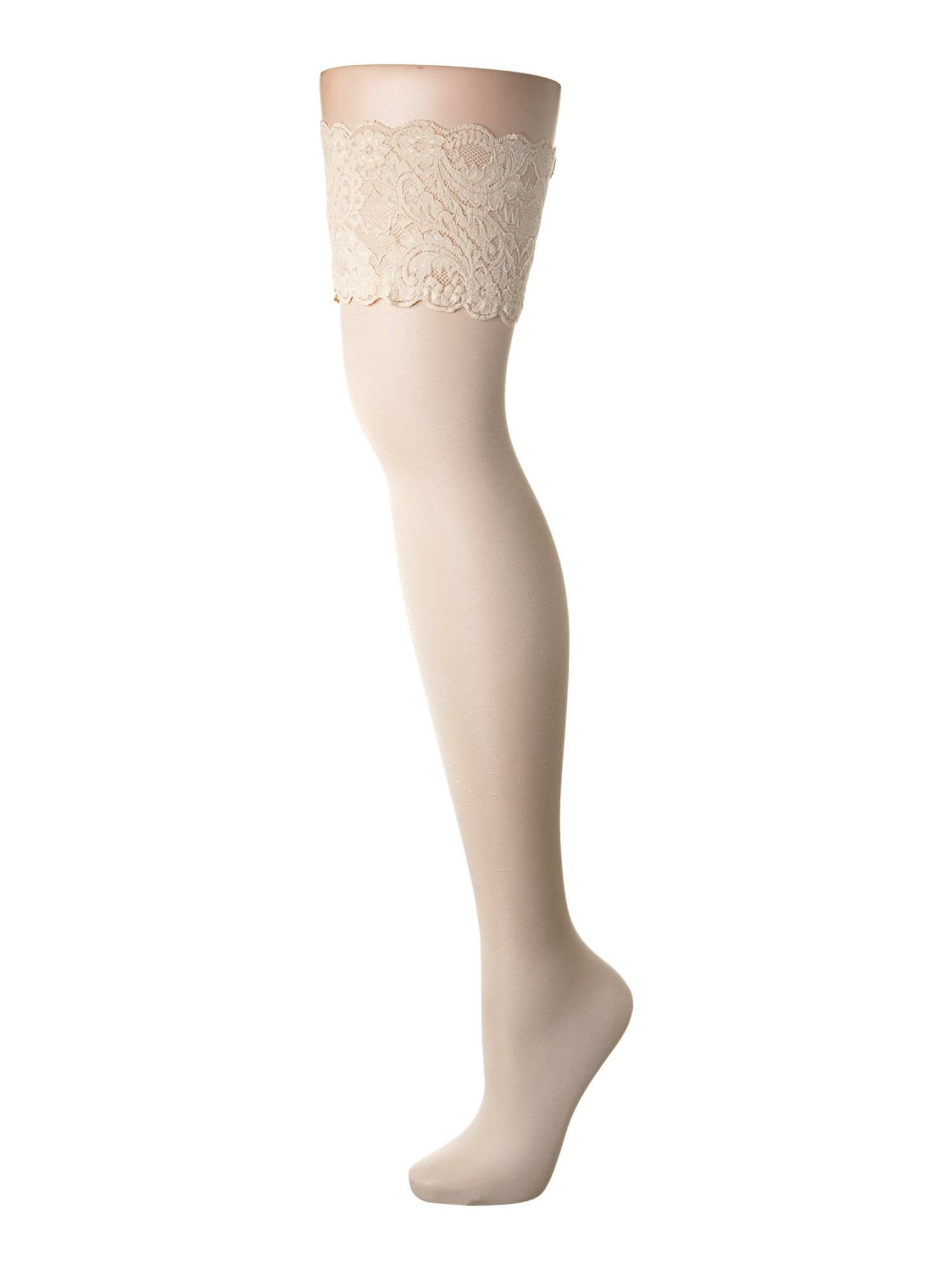 Wolford Satin Touch Stay Up In Natural Lyst