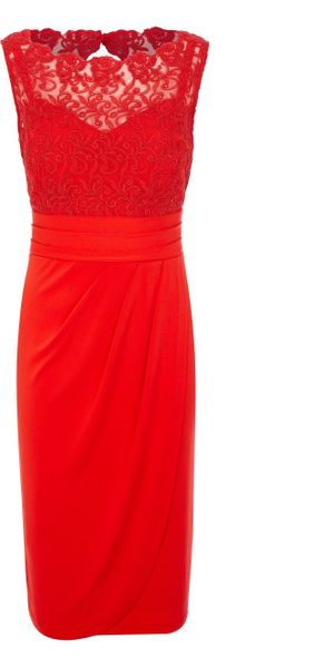 Alexon Lace Top Maxi Dress in Purple