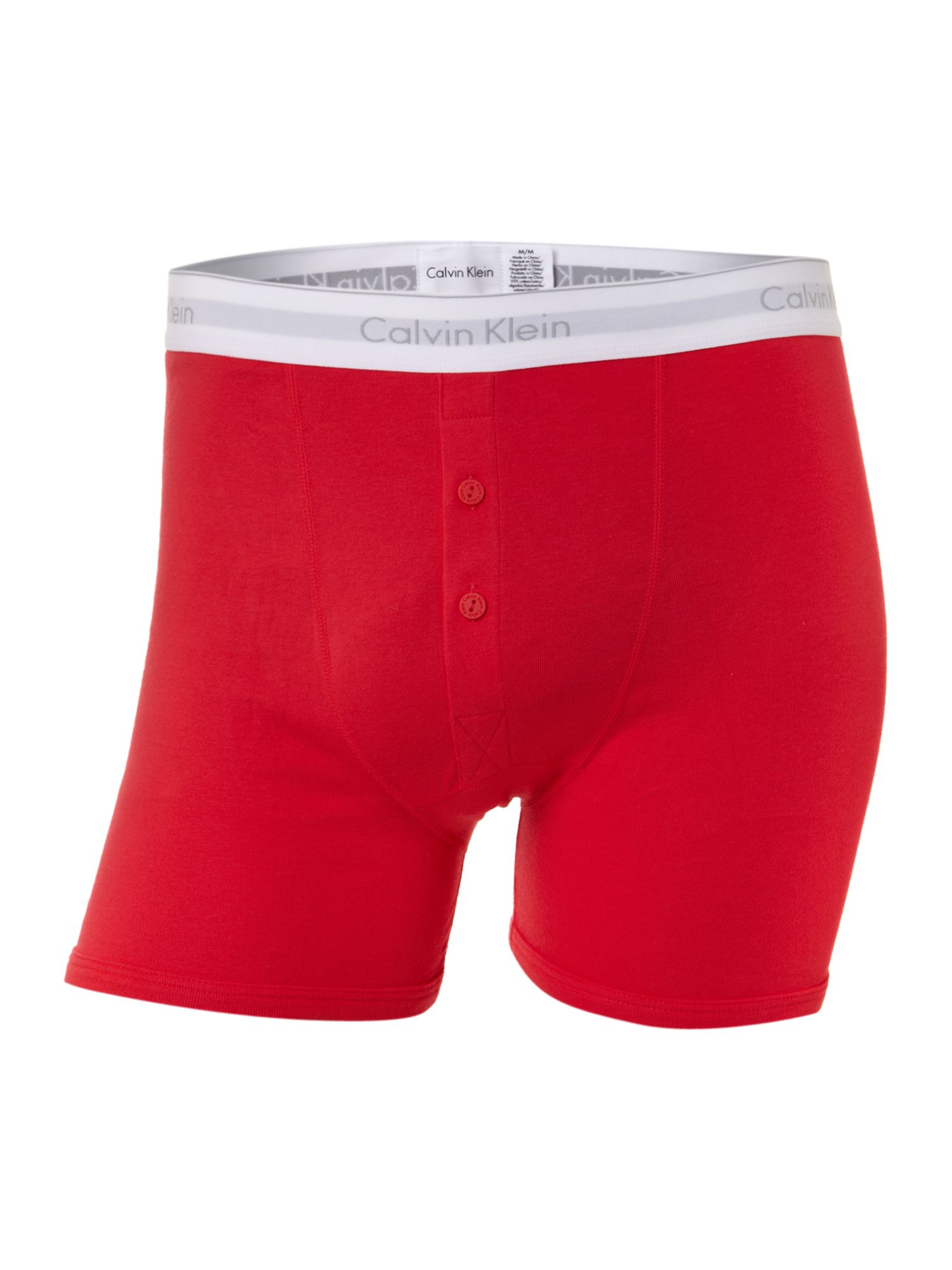 Calvin Klein Button Fly Heritage Boxer in Red for Men Lyst
