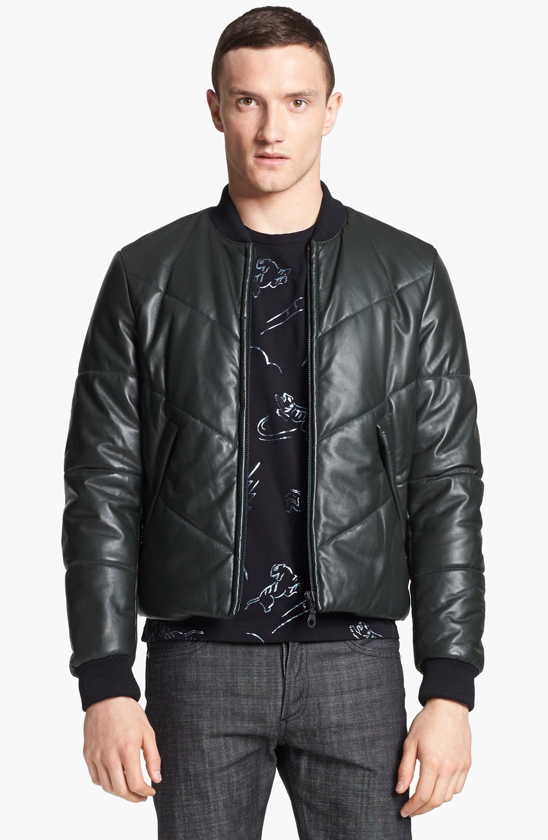 Brown Quilted Leather Jacket cw821001 - jackets.cwmalls.com