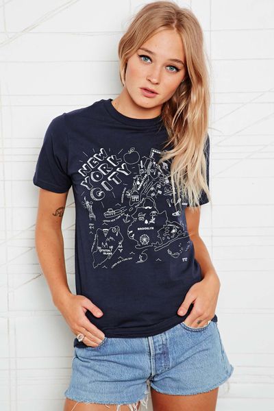 Urban Outfitters Maptote New York Graphic Tee in Blue (Navy) | Lyst