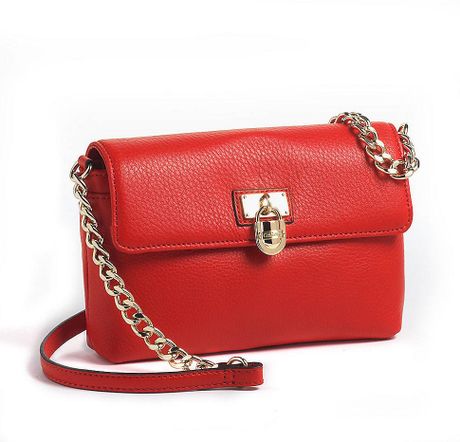 klein calvin crossbody coral leather bag