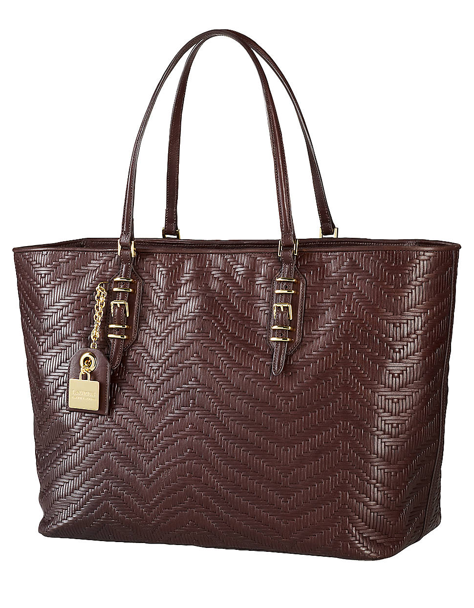 Lauren By Ralph Lauren Woven Leather Tote Bag in Black (CHOCOLATE) Lyst