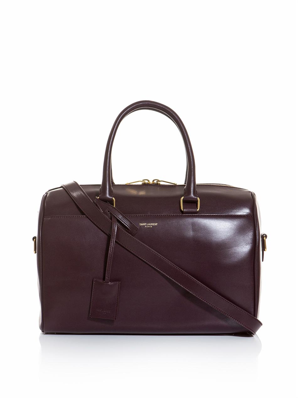 Saint Laurent Leather Duffle Bag in Brown (burgundy) | Lyst