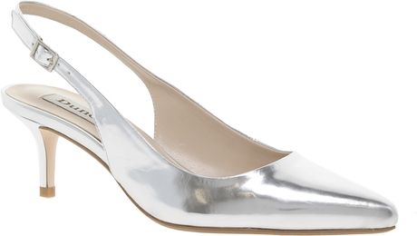 Dune Clemency Mid Heel Slingback Shoes in Gray (Silver) | Lyst