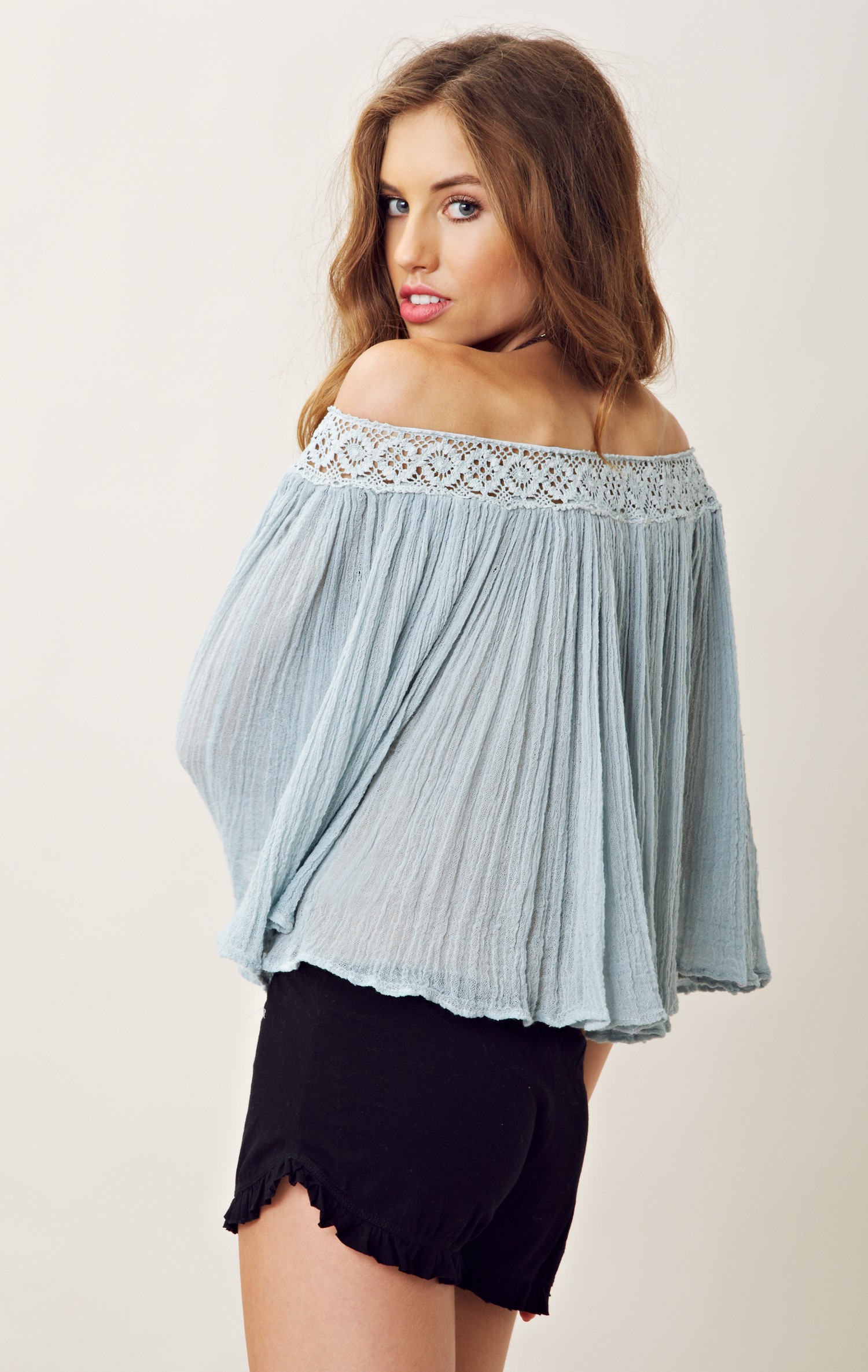 gauze off shoulder top