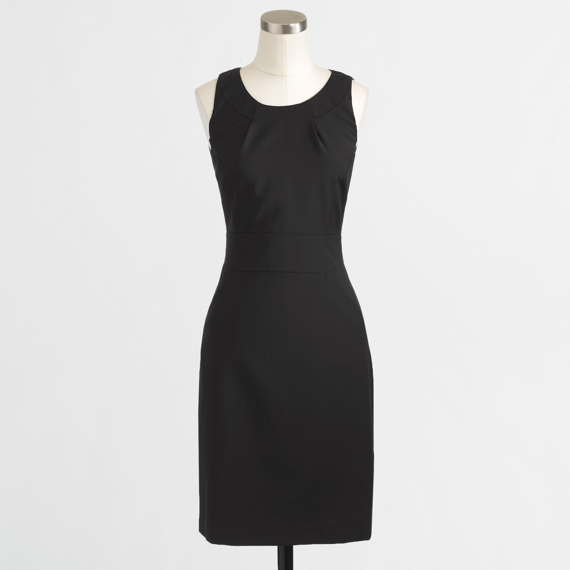 J.crew Factory Tailored Shift Dress in Lightweight Wool in Black Lyst
