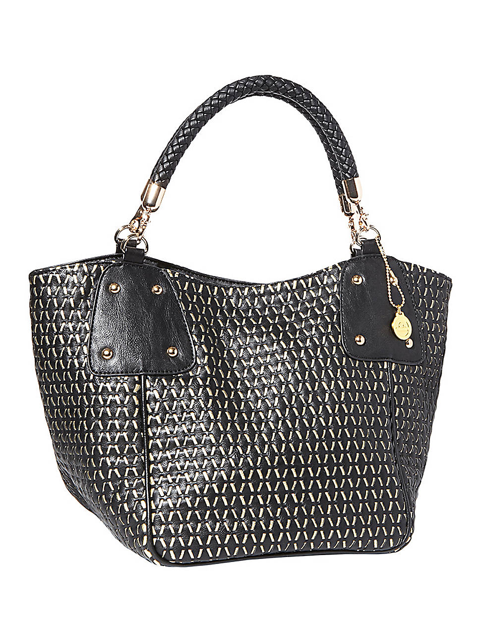 Big Buddha Porsha Contrast Woven Tote Bag in Black Lyst