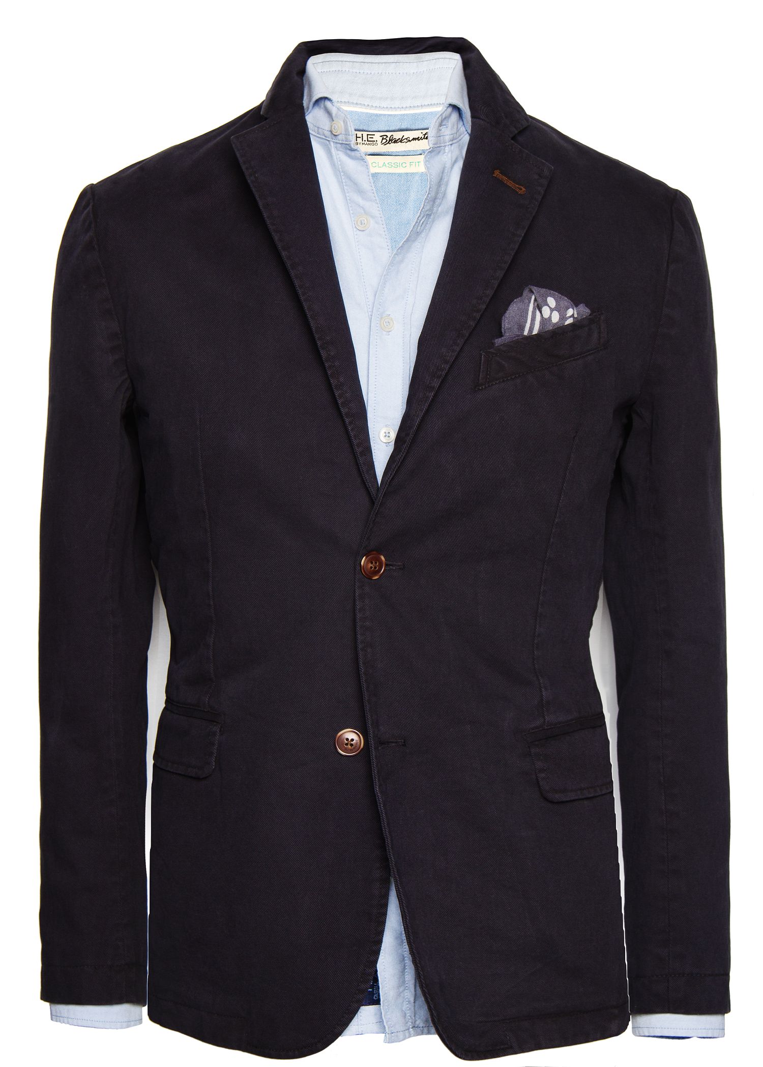 Lyst Mango Structured Cotton Blazer In Blue For Men