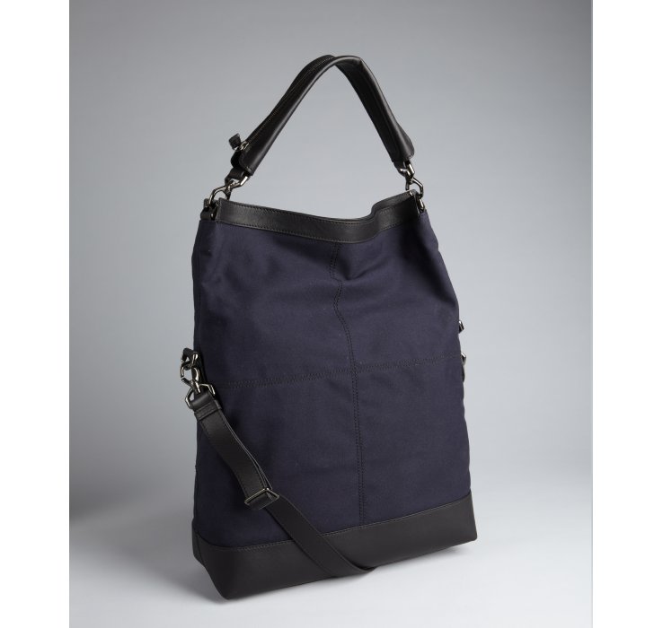 Givenchy Navy Canvas and Leather Nightingale Foldover Flap Convertible Tote in Blue for Men ...