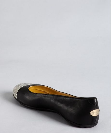 black cap toe ballet flats