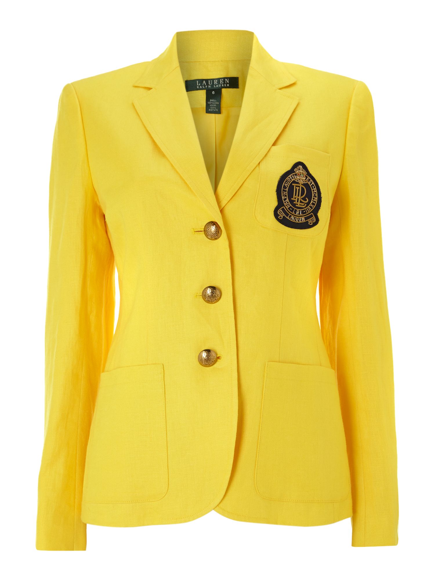Lauren By Ralph Lauren Long Sleeved Single Breasted Blazer with Crest