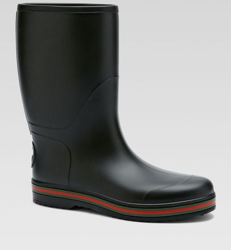 Gucci Brest Black Rubber Rain Boots in Black for Men