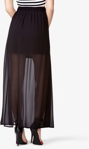 Forever 21 Semisheer Maxi Skirt in Black