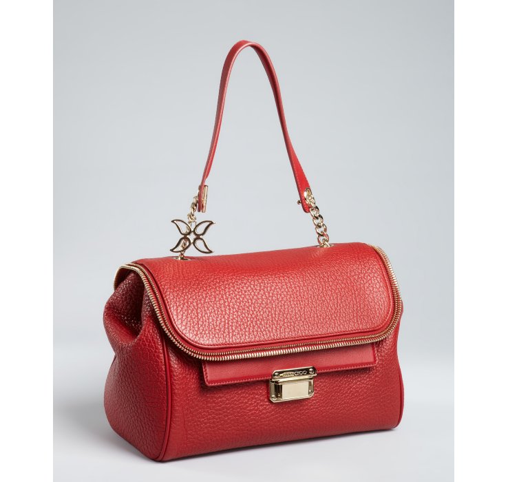 jimmy choo red glitter bag