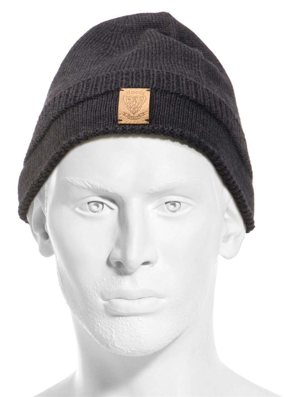 Gucci Wool Knitted Beanie Hat in Gray for Men (charcoal) Lyst