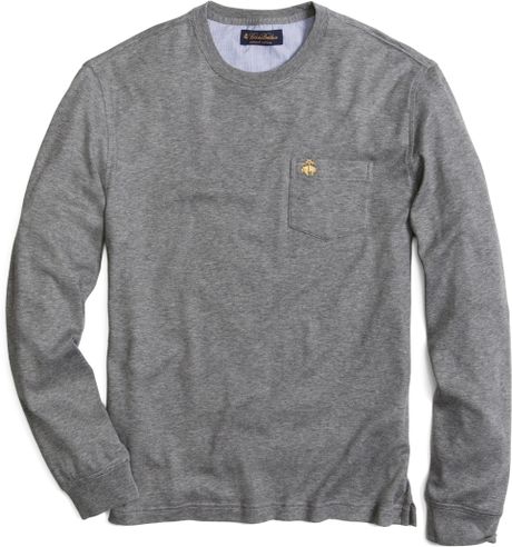 fleece pocket brooks heather brothers tee golden grey shirt fullscreen