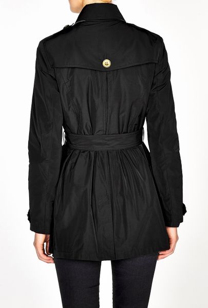 Burberry Brit Black Double Breasted Rain Jacket in Black (midnight) | Lyst