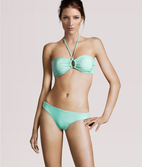 Handm Bandeau Bikini Top In Green Mint Greenstriped Lyst 1814