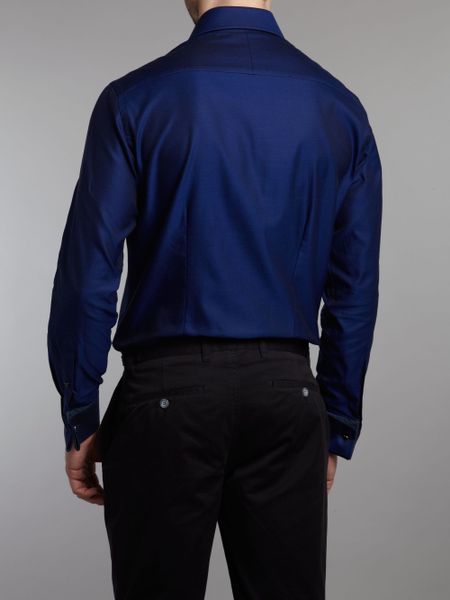 mens blue double cuff shirt