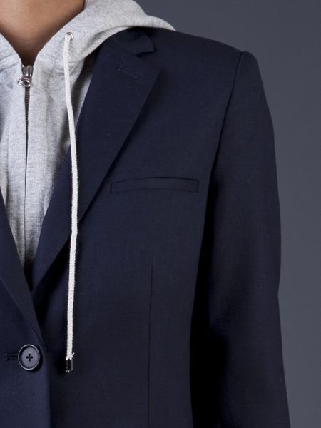 Veronica Beard Blazer with Hoodie in Blue (navy) | Lyst