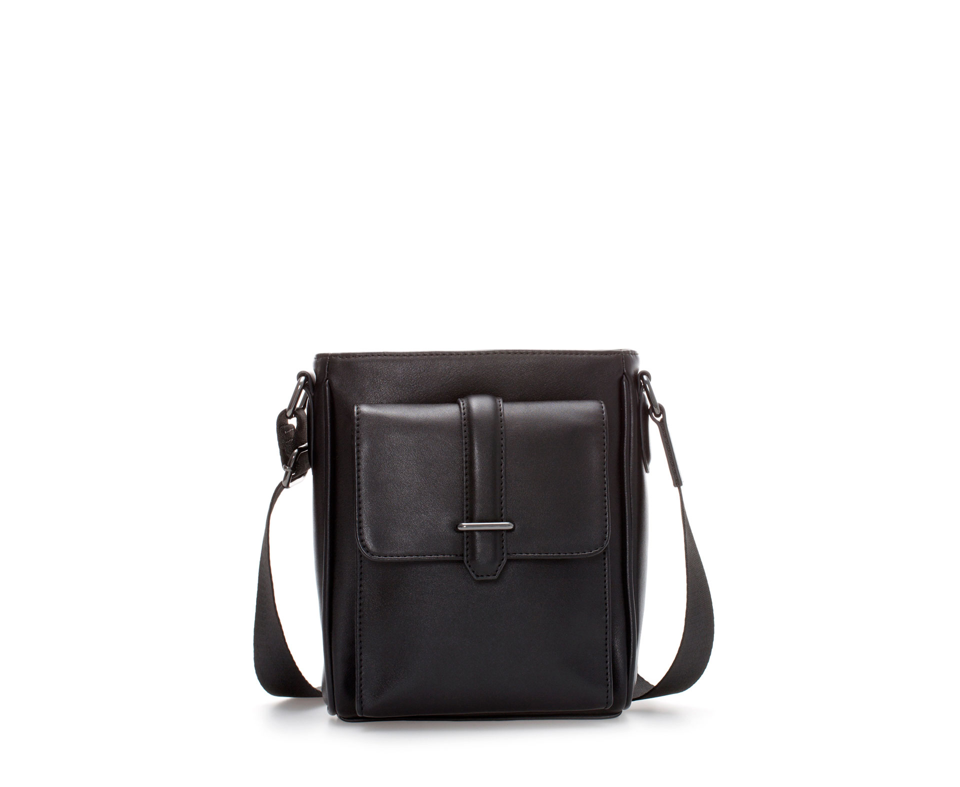 Zara Basic Mini Messenger Bag in Black for Men | Lyst