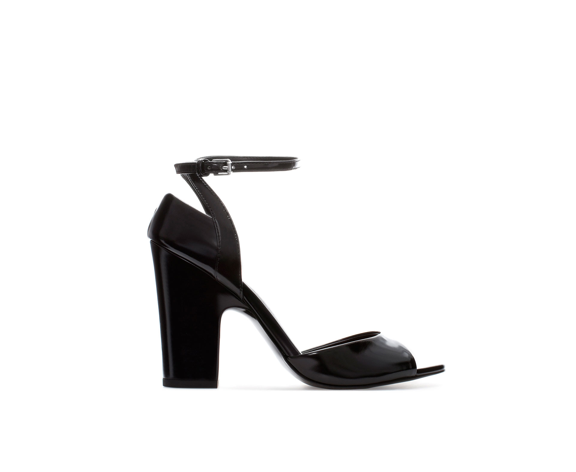 Zara High Heel Sandal with Ankle Strap in Black | Lyst