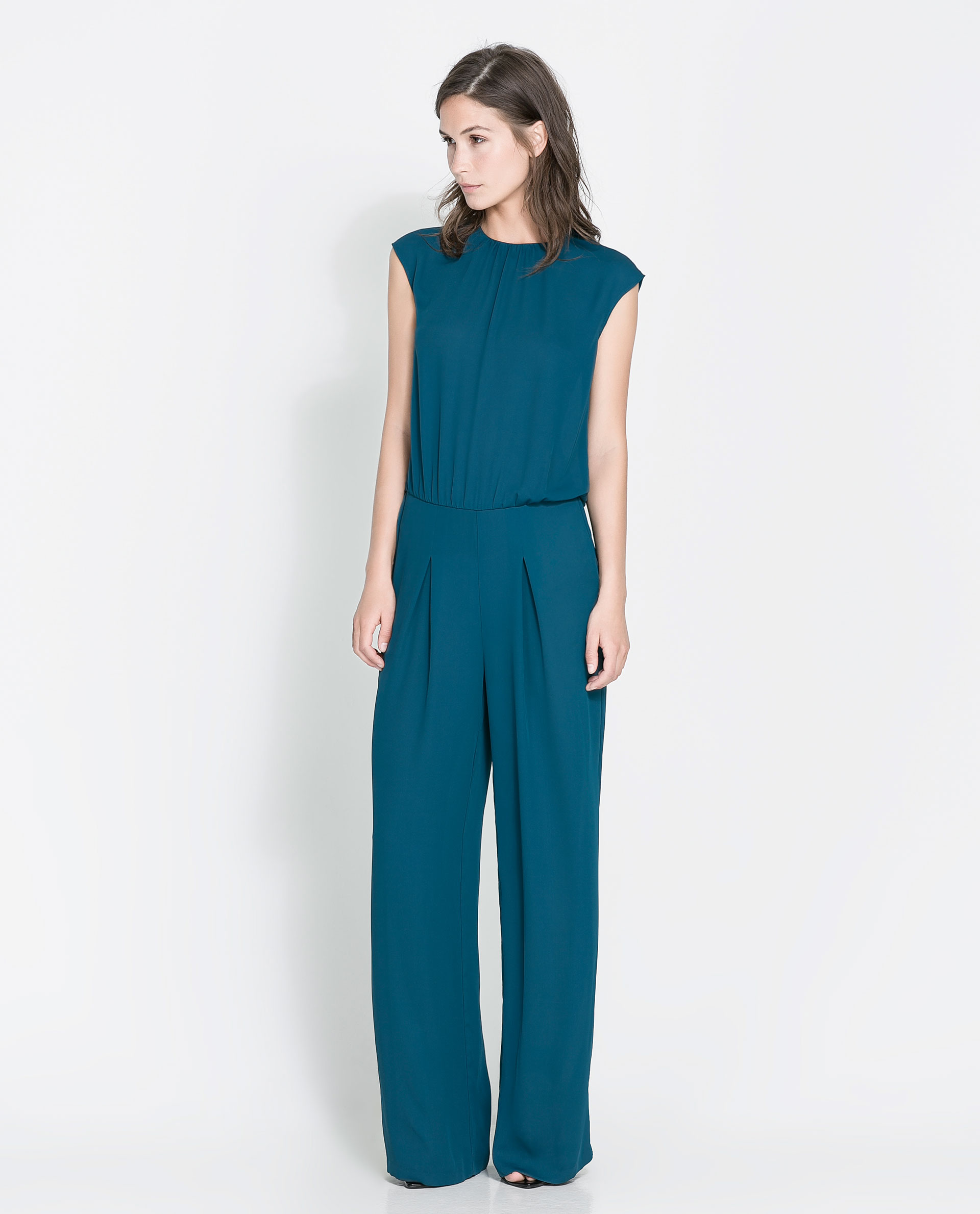 Zara Openback Jumpsuit in Blue (Petrol blue) Lyst