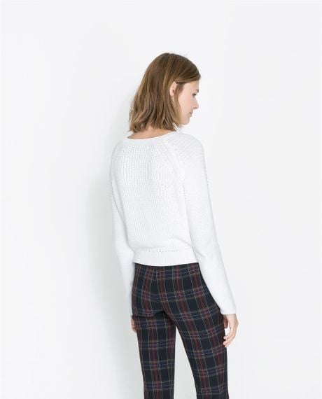 cropped knit sweater zara