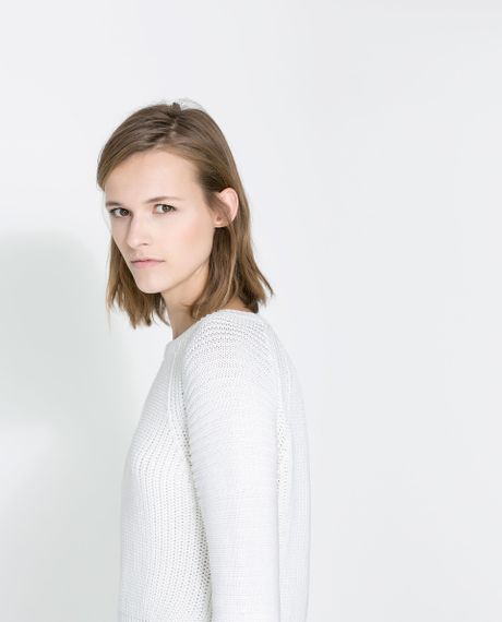 zara cropped knit sweater