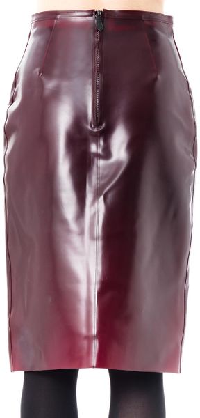 Burberry Prorsum Translucent Rubber Pencil Skirt In Purple Bordeaux