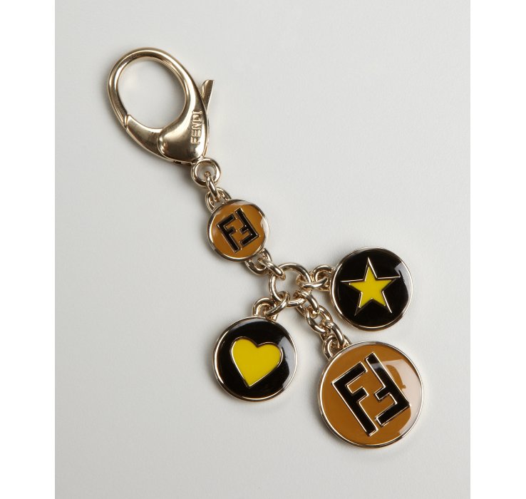 Fendi Gold Logo Charm Keychain in Gold Lyst