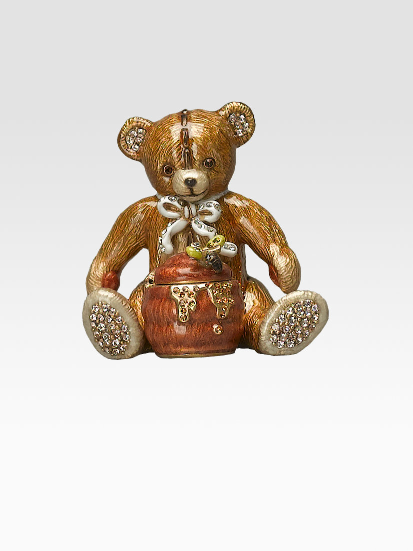 Jay Strongwater Jeweled Teddy Bear with Honey Pot in Gold (NO COLOR) Lyst