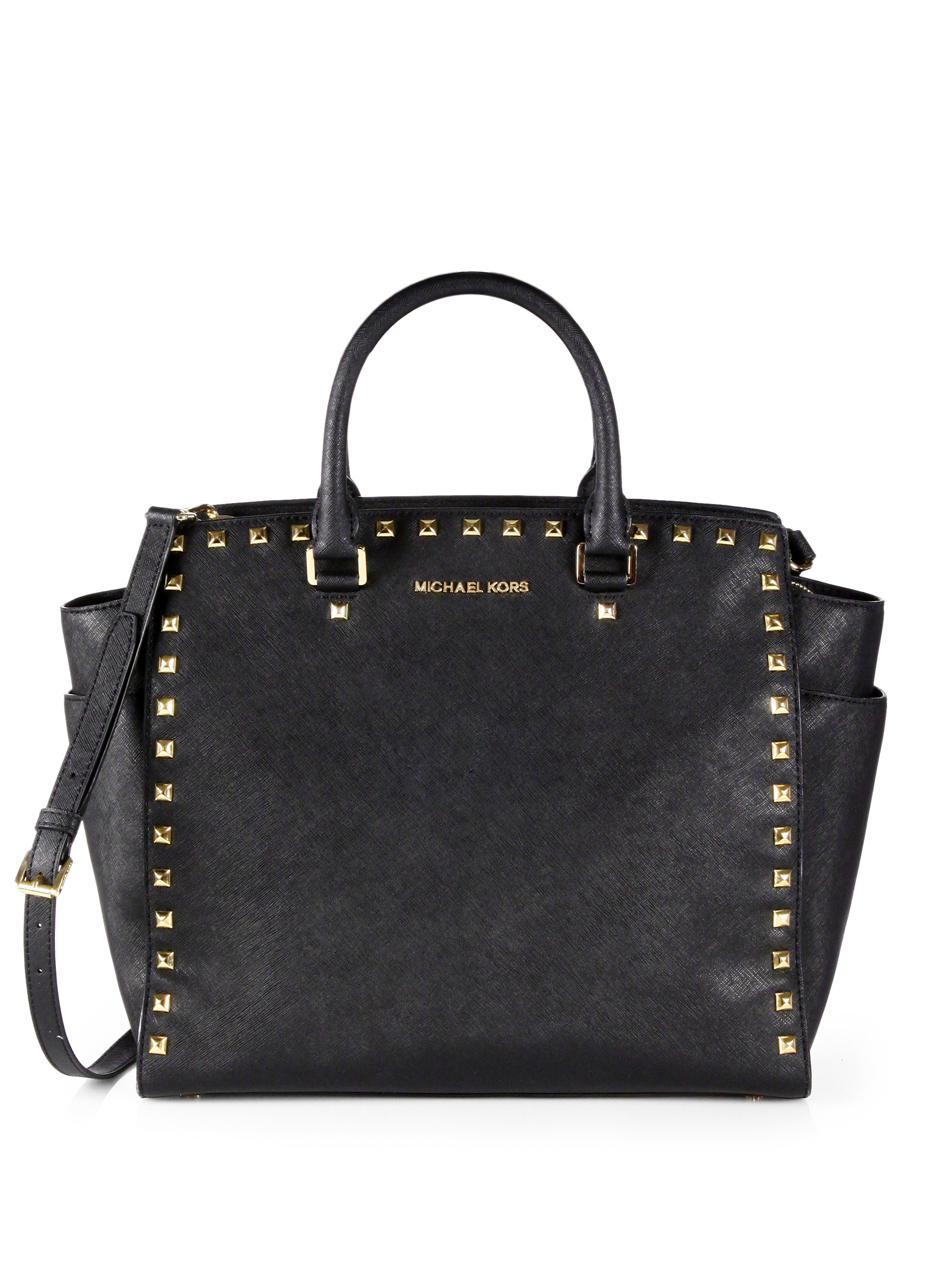 Michael Michael Kors Large Studded Tote Bag in Black | Lyst