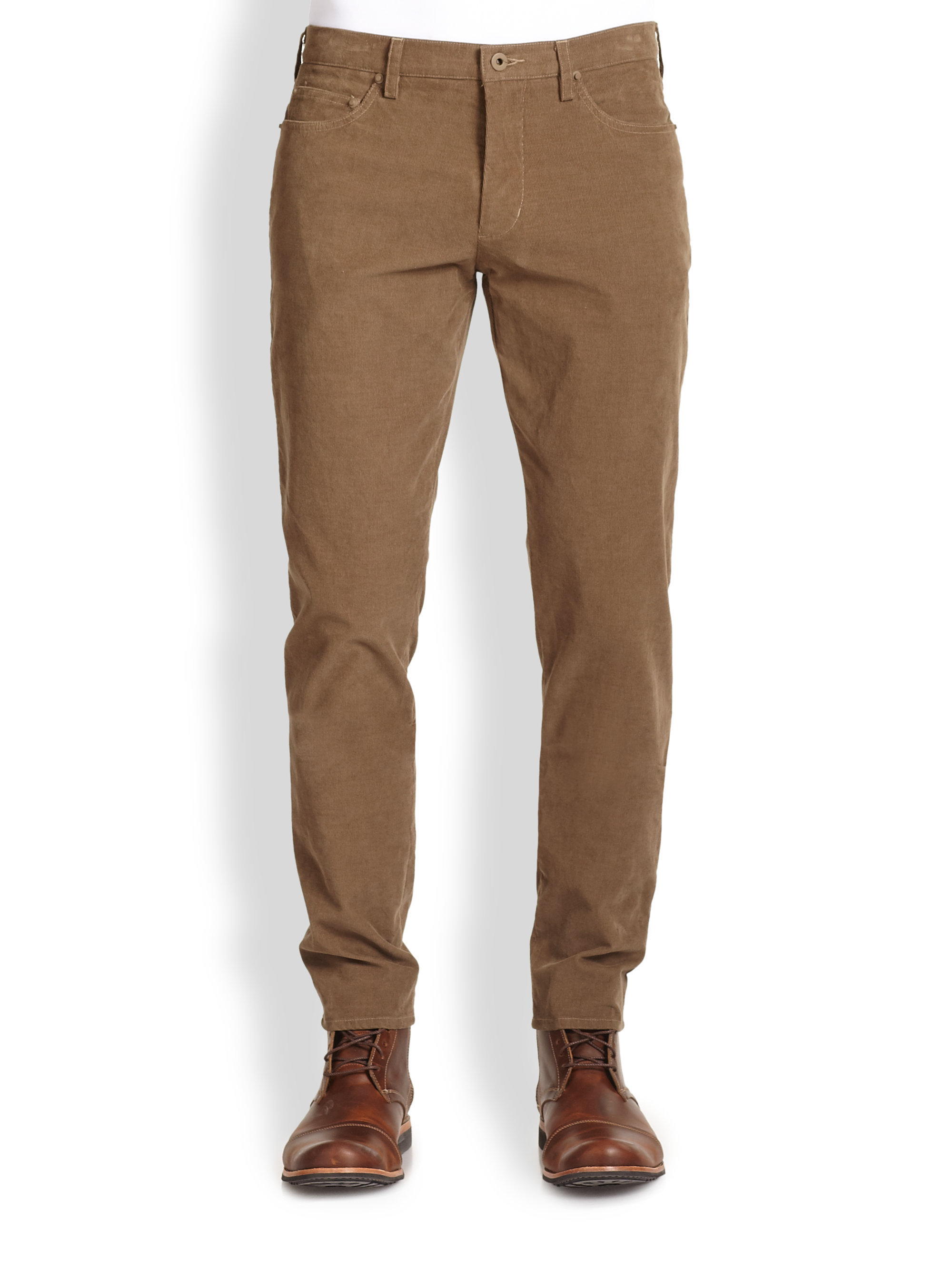 Vince Stretch Cotton Corduroy Pants in Brown for Men (TOBACCO) Lyst