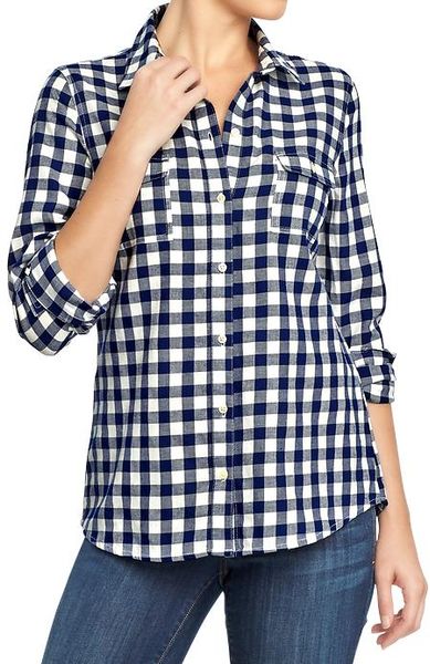 Old Navy Plaid Shirts in Blue (Navy Check)