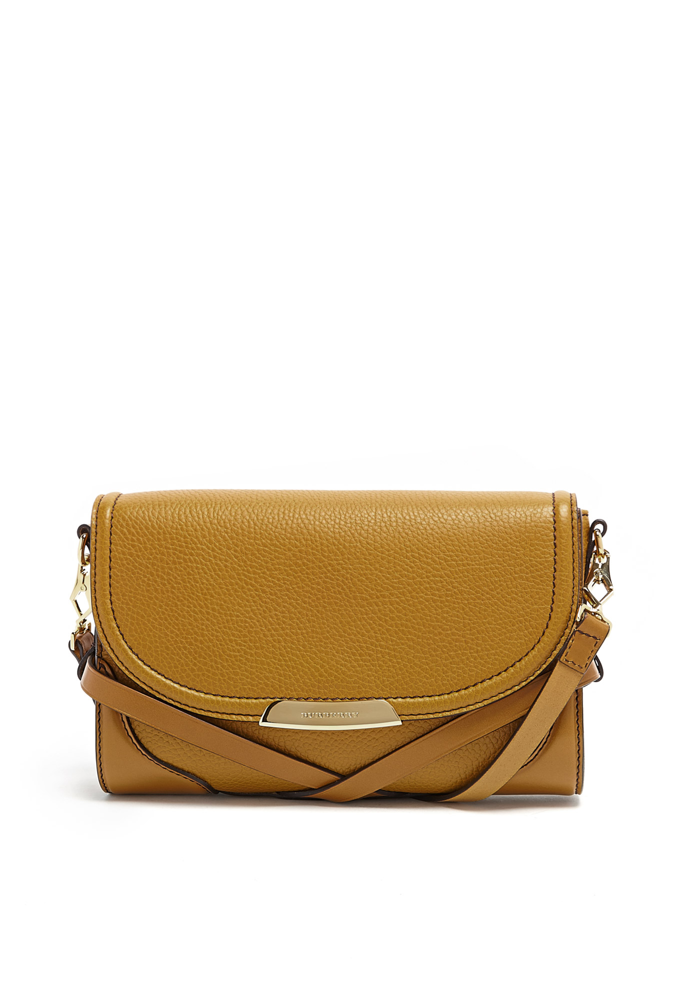 Burberry Gold Freesia Leather Small Abbott Crossbody Bag in Yellow | Lyst