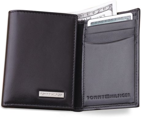 Tommy Hilfiger Leather Trifold Wallet in Black for Men | Lyst