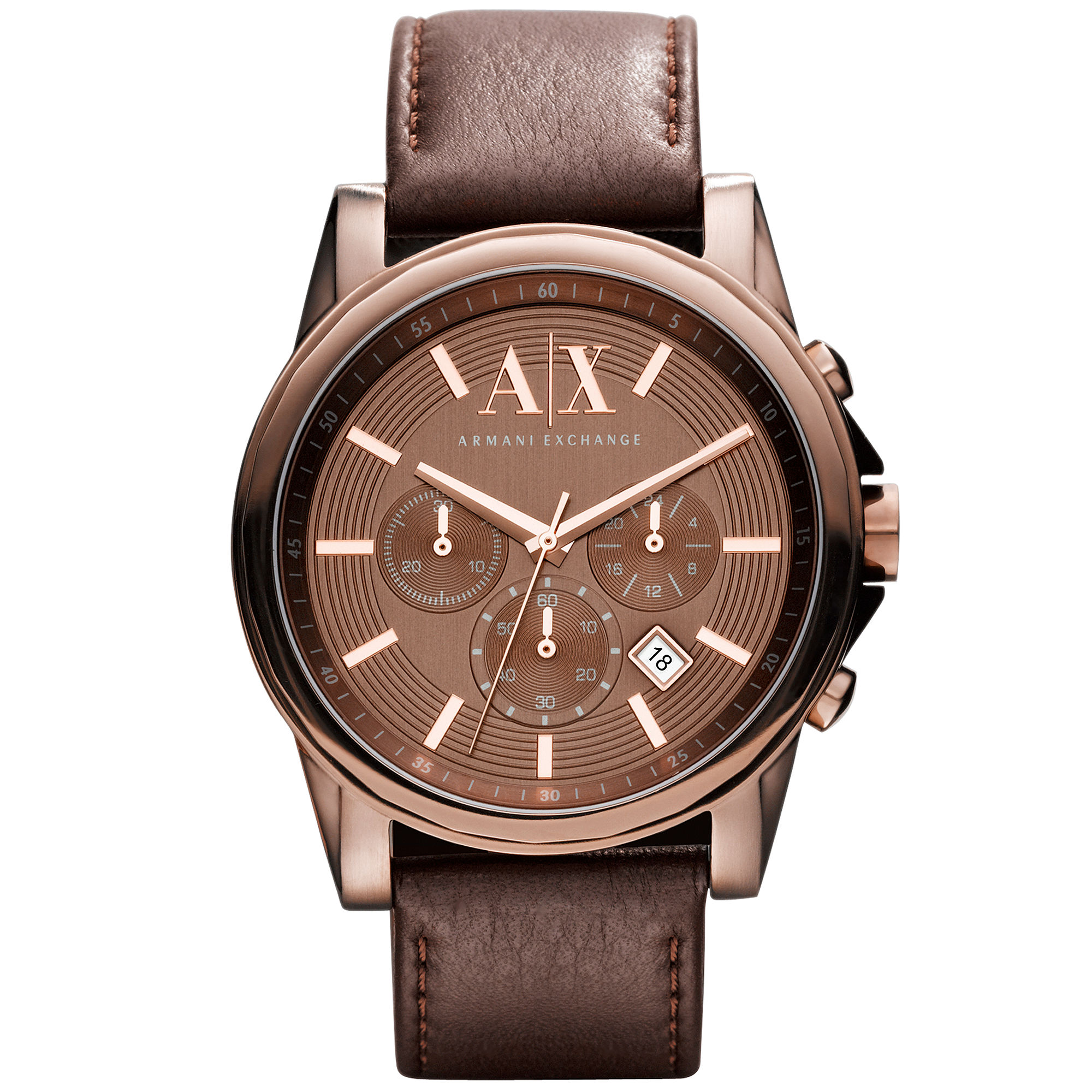 Armani Exchange Ax Armani Exchange Watch Mens Chronograph Dark Brown