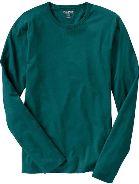 Old Navy Long Sleeve Crew Neck Tees in Green for Men (Teal) | Lyst