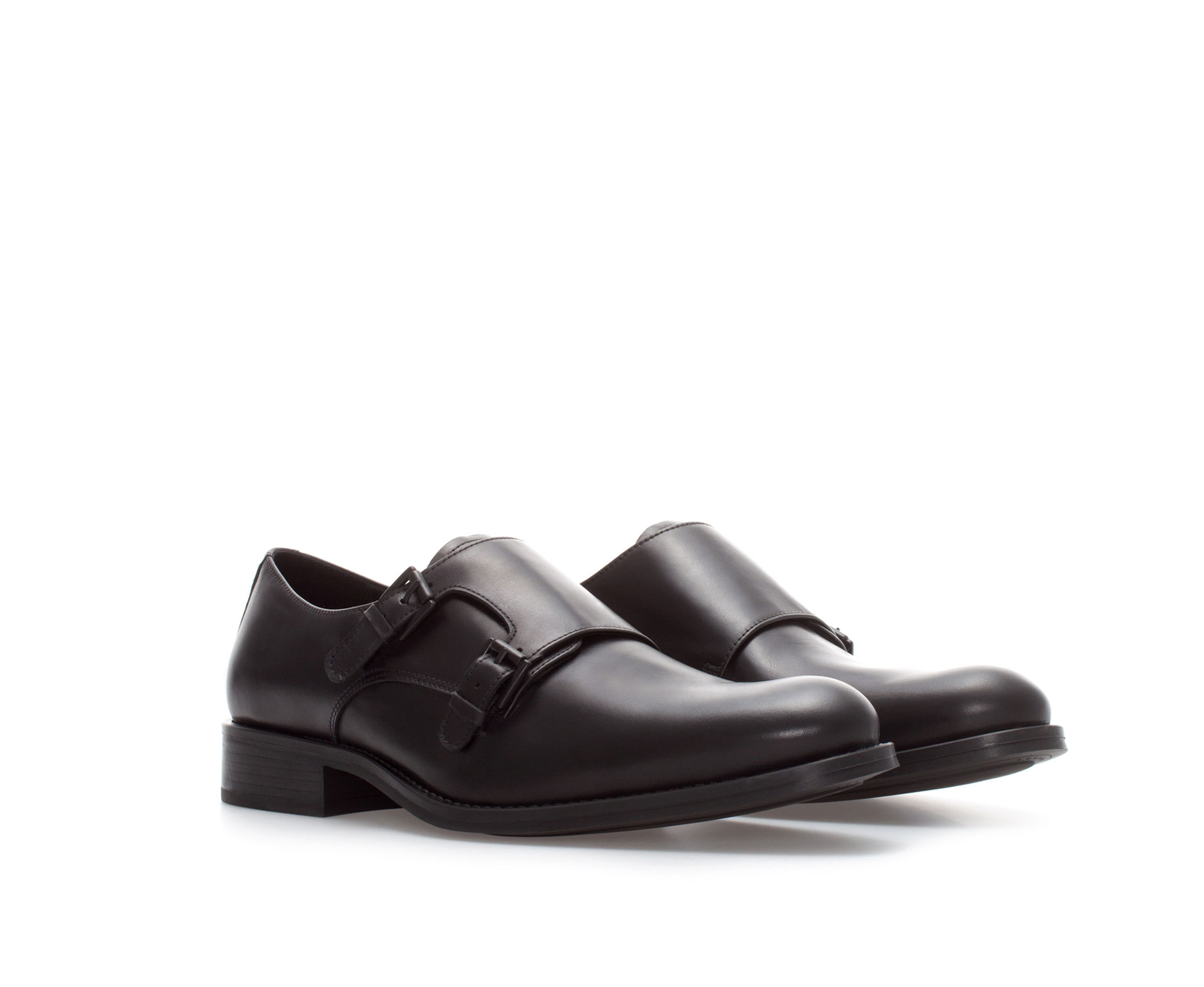 Zara Monk Strap Shoe in Black for Men