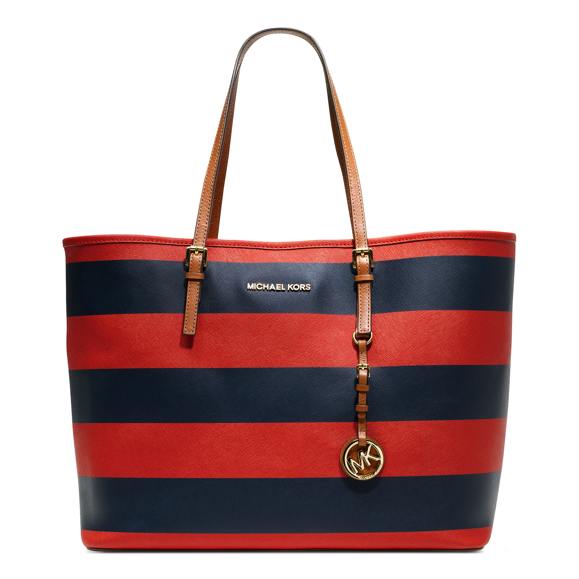 Michael Kors Macys Americana Medium Travel Tote in Red (turquoise/navy) | Lyst