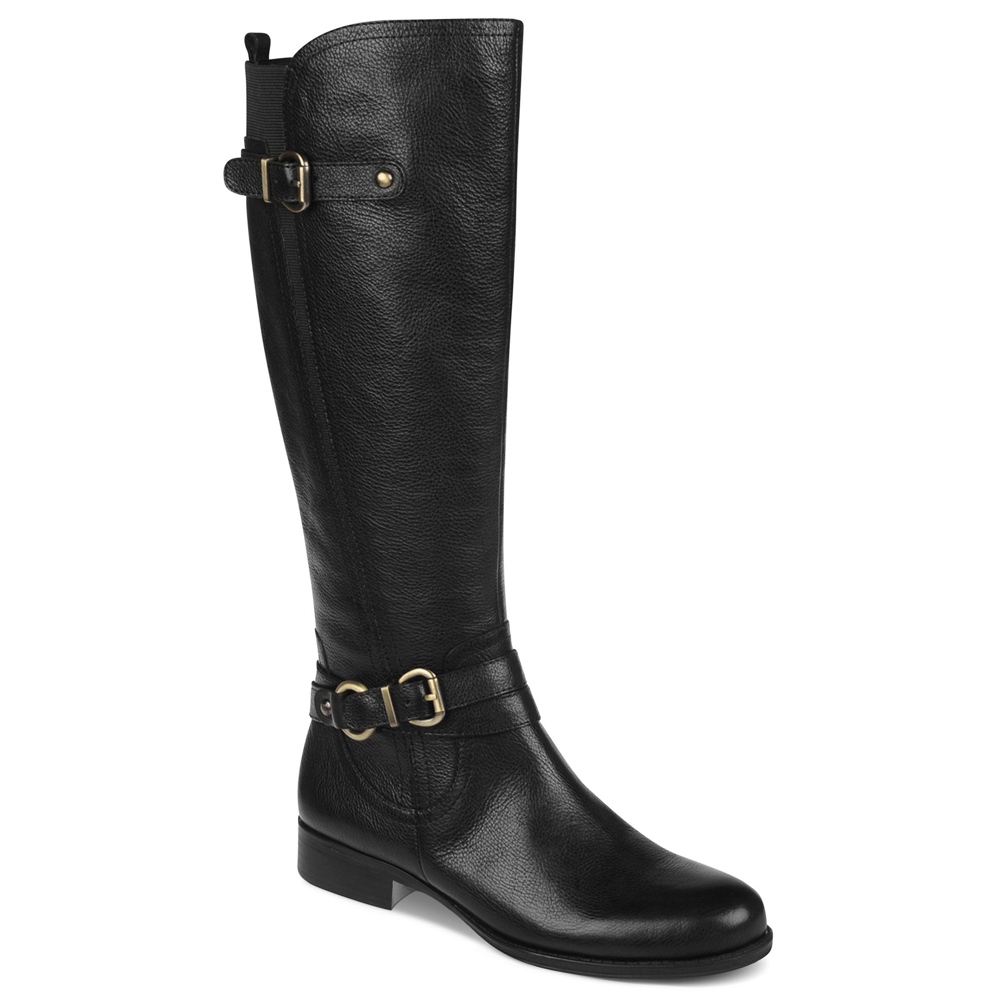 Naturalizer Juletta Wide Calf Boots in Black (banana bread leather ...