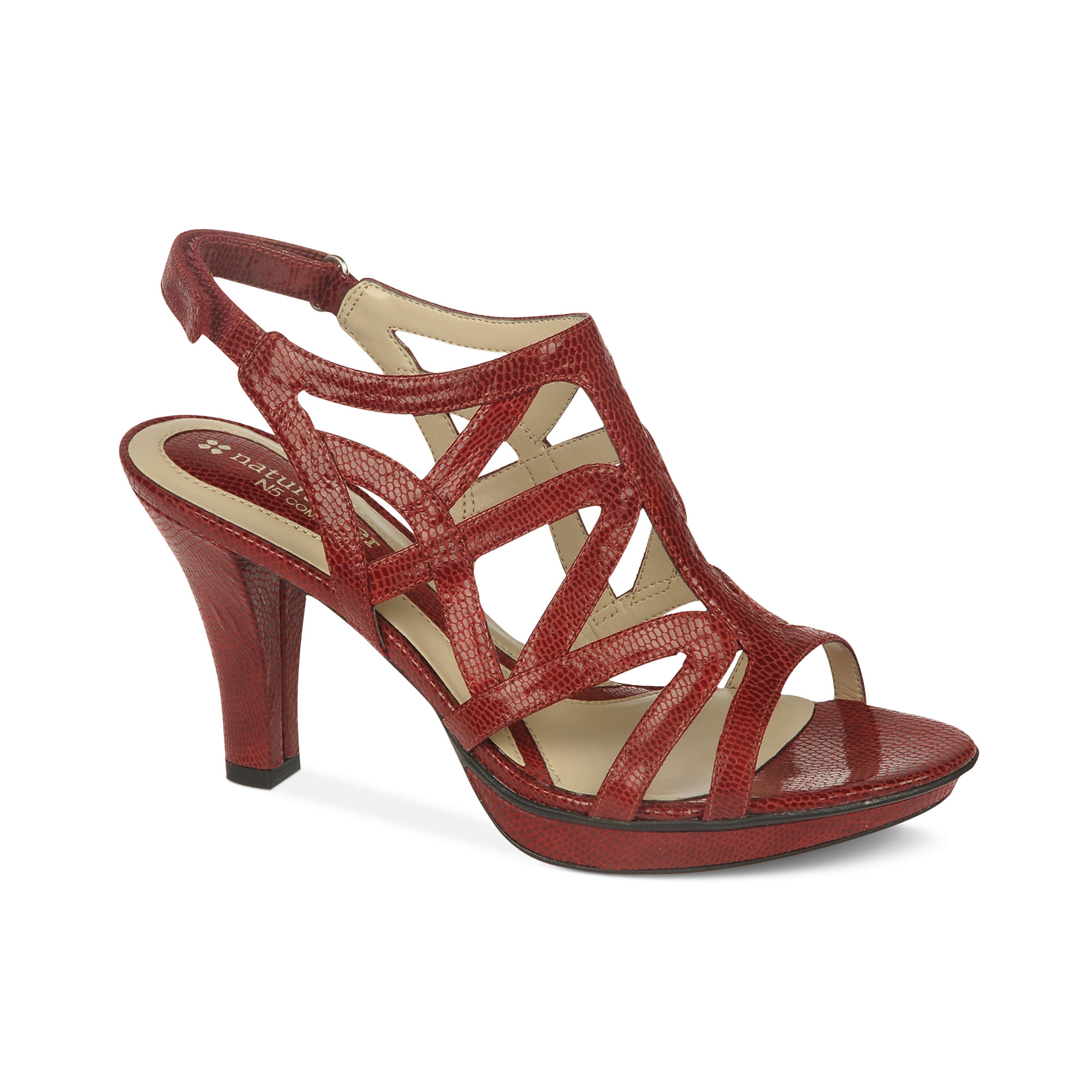 Naturalizer Danya Sandals in Red (red snake) | Lyst