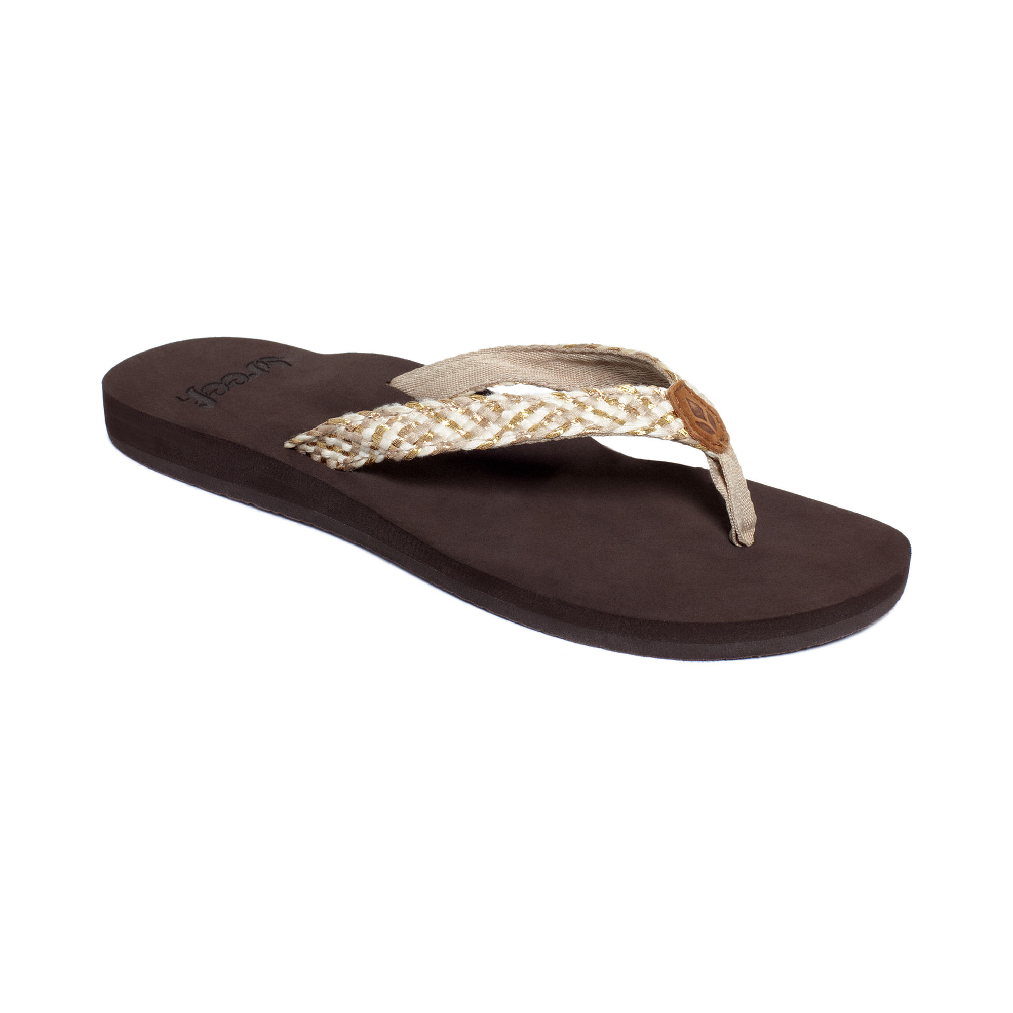Reef's mallory thong sandals feature braided straps and a thick ...