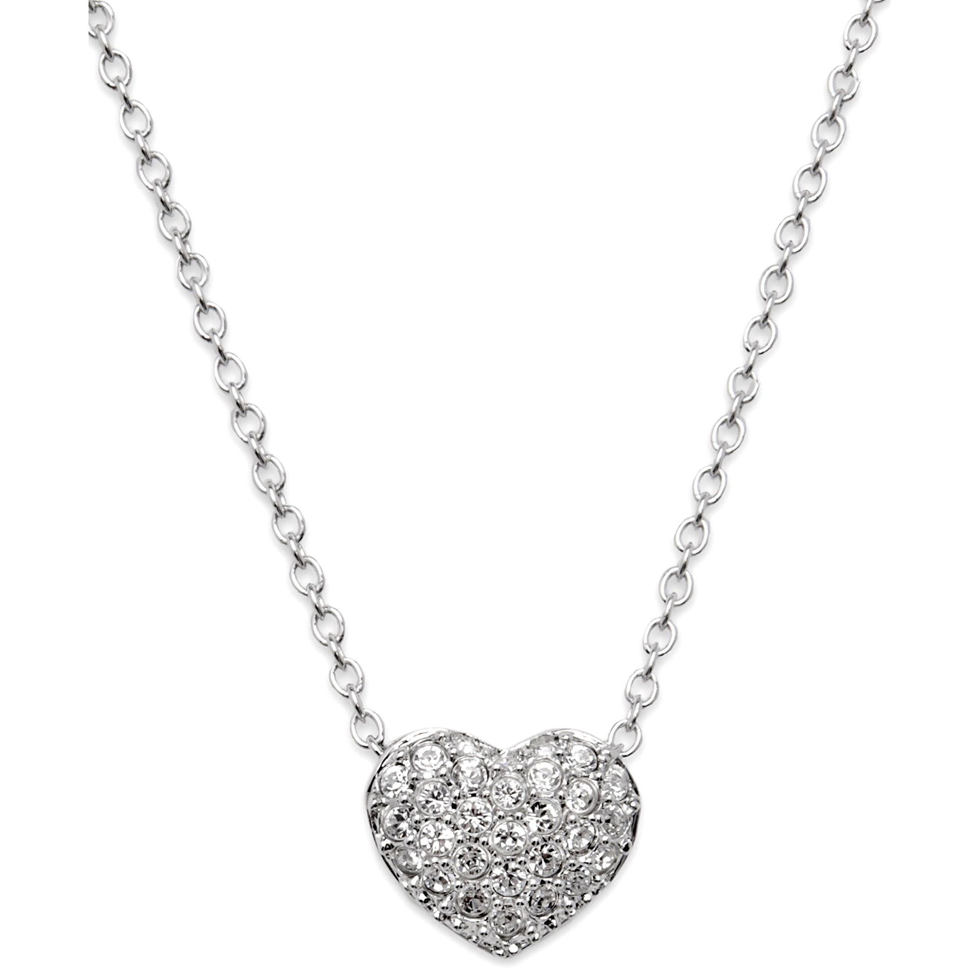 Swarovski Crystal Heart Pendant Swarovski Necklace in Silver (No Color