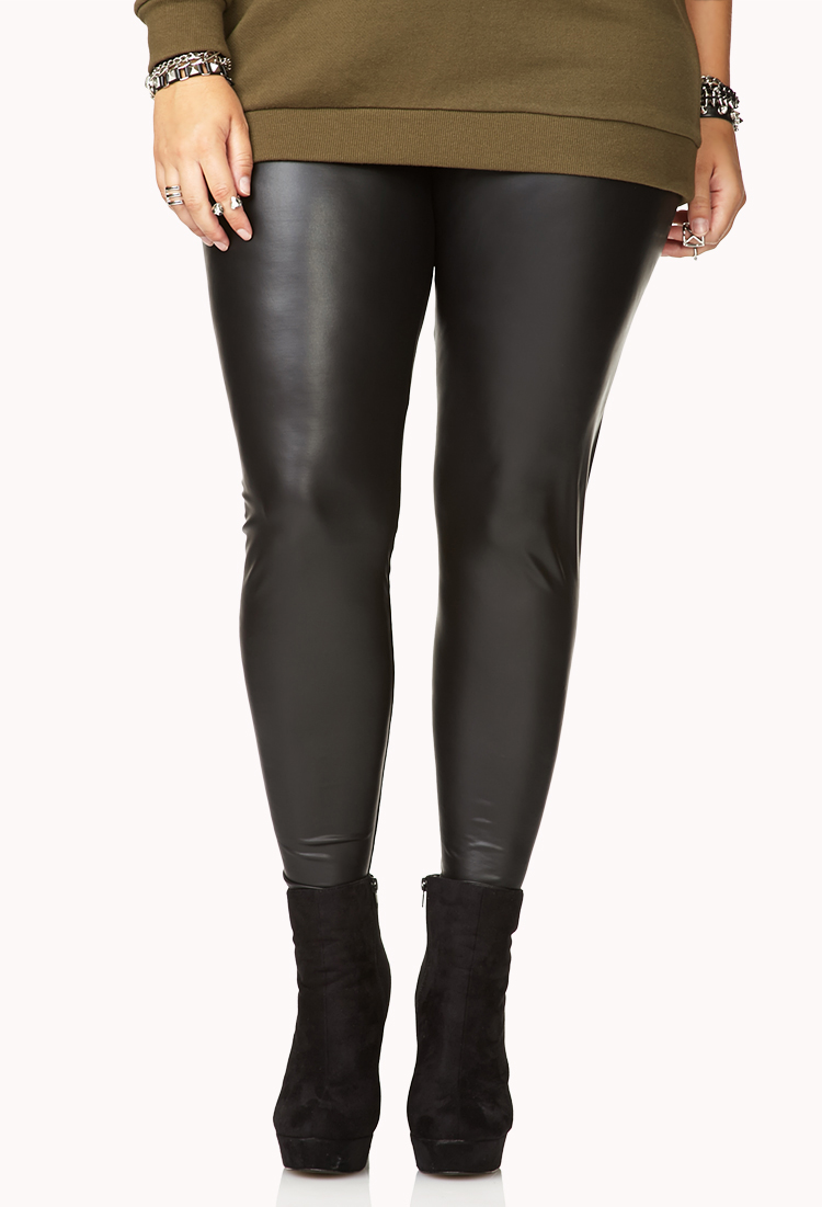 Forever 21 Streetchic Faux Leather Leggings in Black | Lyst