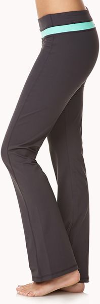 Forever 21 Colorblocked Fit  Flare Yoga Pants in Gray (Greysea green ...