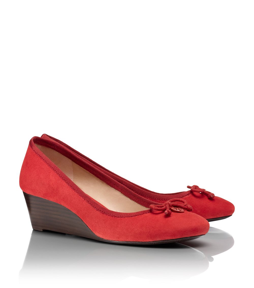 tory burch red wedges