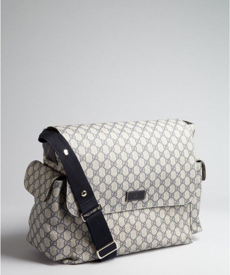 Gucci Blue and Grey Gg Plus Messenger Diaper Bag in Gray (blue) Gucci Blue and Grey Gg Plus Messenger Diaper Bag in Gray (blue)